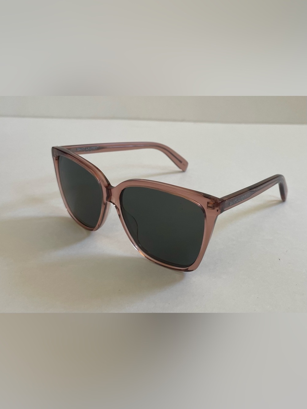 Authentic YSL Saint Laurent Blush Square Frame Sunglasses with Dark Lenses - Picture 2 of 7